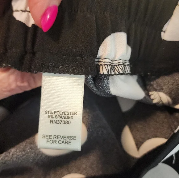 Cato Black and White Polka Dot Wide-Leg Women's Palazzo Pants 18/20 Mobwife - Picture 6 of 9